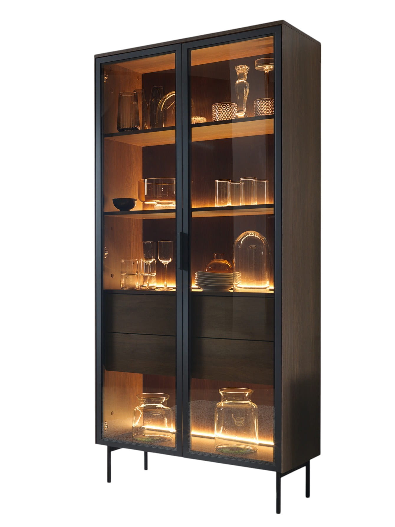 GLASS-DOOR DISPLAY CABINET IN DUNIN OAK BY MOSSA