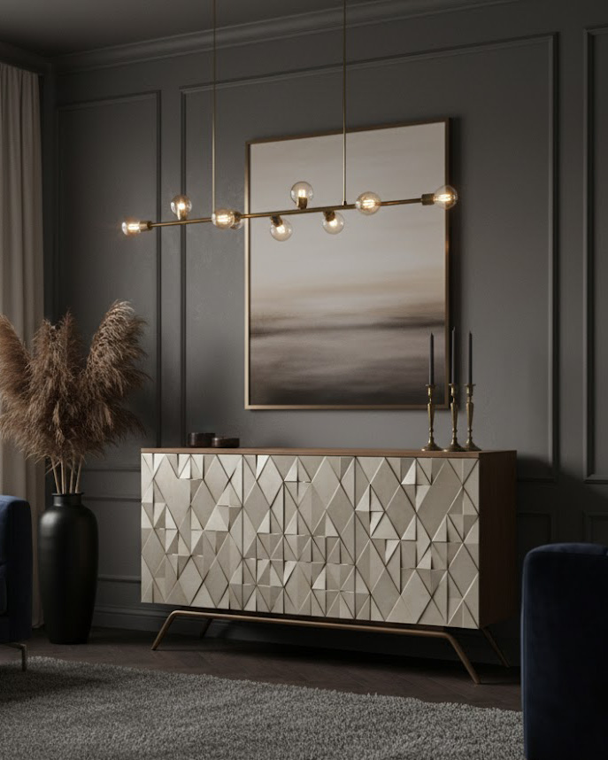 VISARDI CHEST OF DRAWERS WITH A GEOMETRIC PATTERN