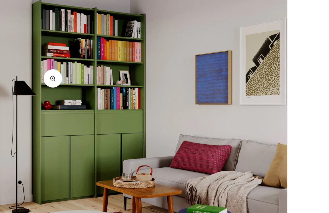 EDGE OLIVE-COLOURED BOOKCASE