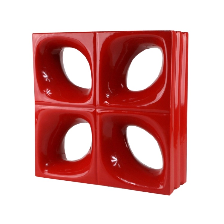 24X24X8 CERAMIC HOLLOW BLOCK, DAISY RED