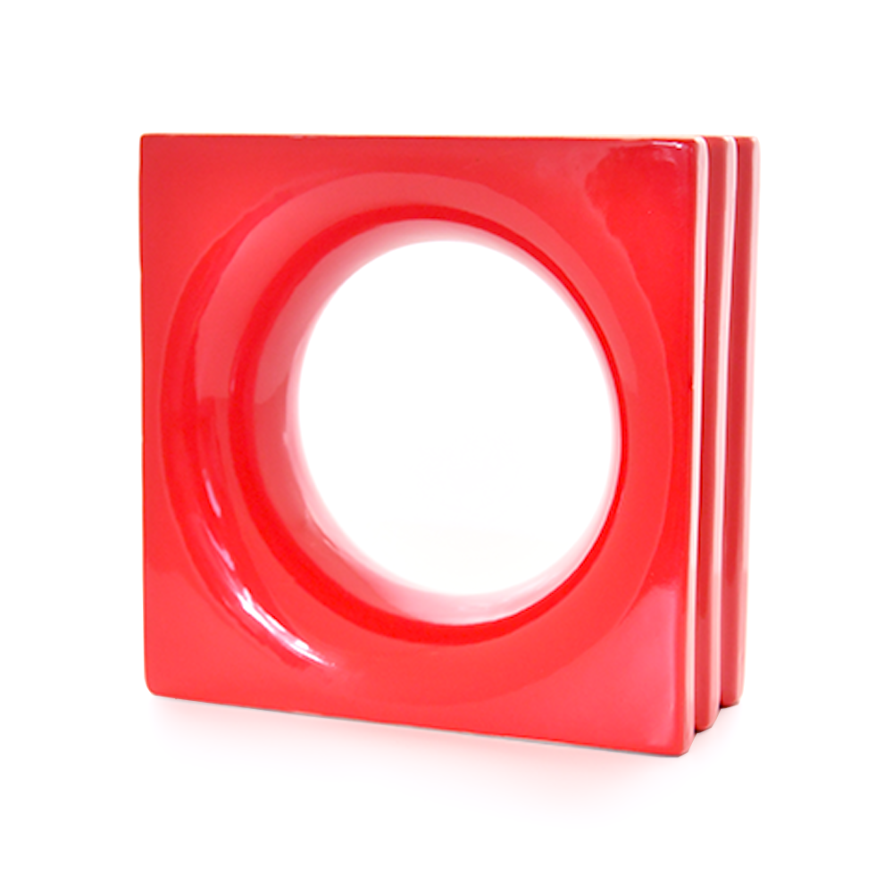 19x19x8 CERAMIC BLOCK, LOOP RED
